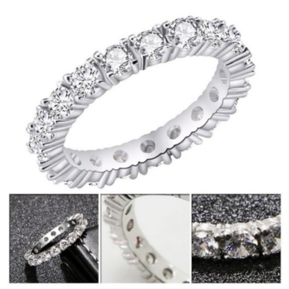 Damon Sky Jewelry - Round Cut Eternity Band/Ring in Silver